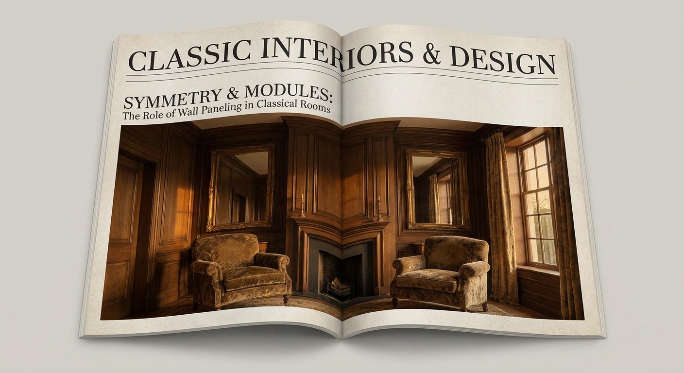 How wall panel modules affect symmetry in classical interior design