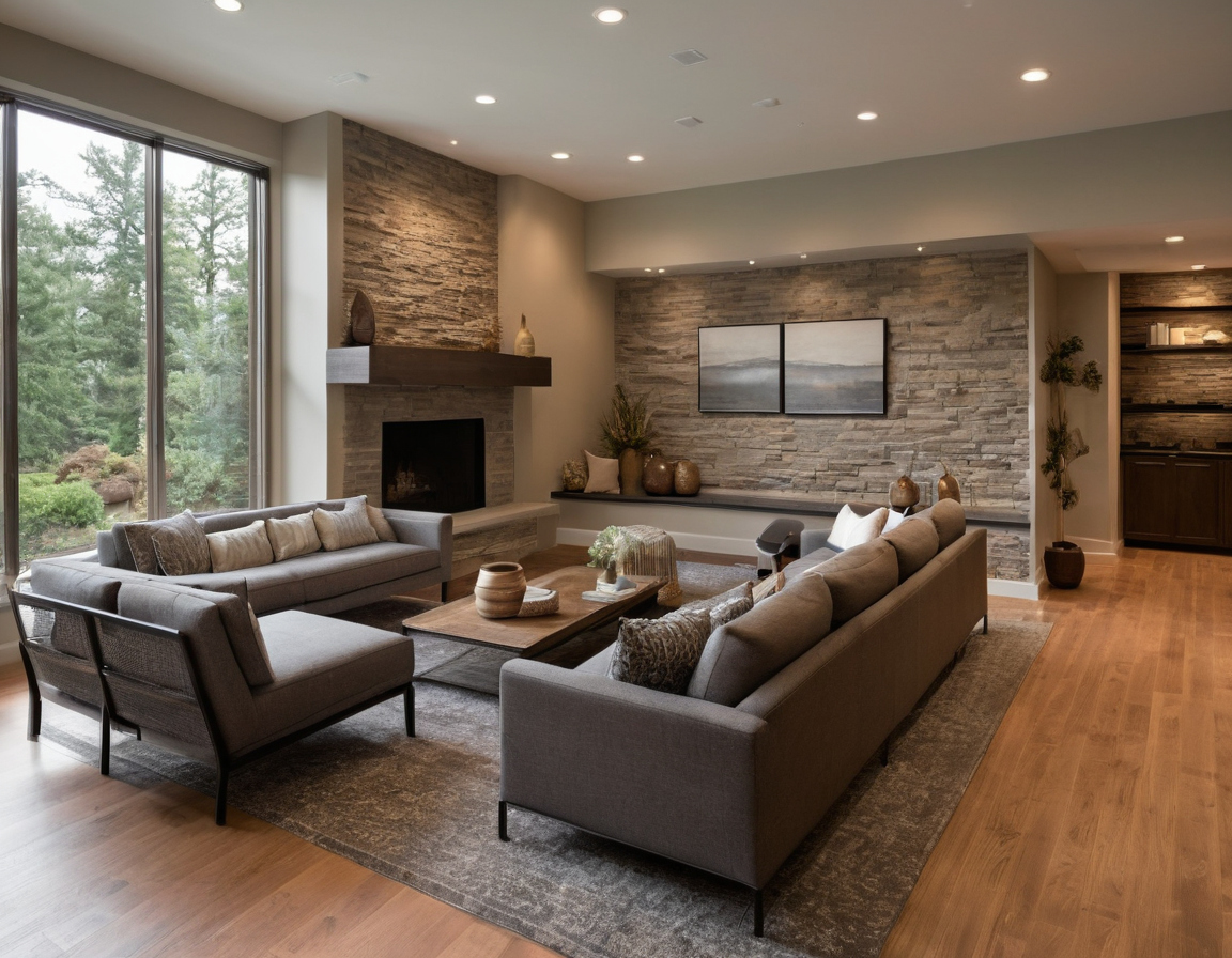 Luxury interior image showing Compare small, medium, and large living room seating group footprints